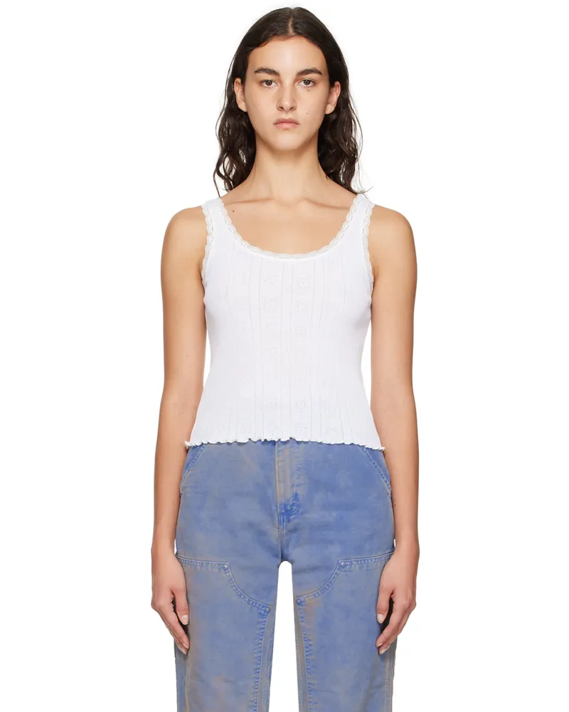 Sky High Farm Workwear White Pointelle Tank Top 1
