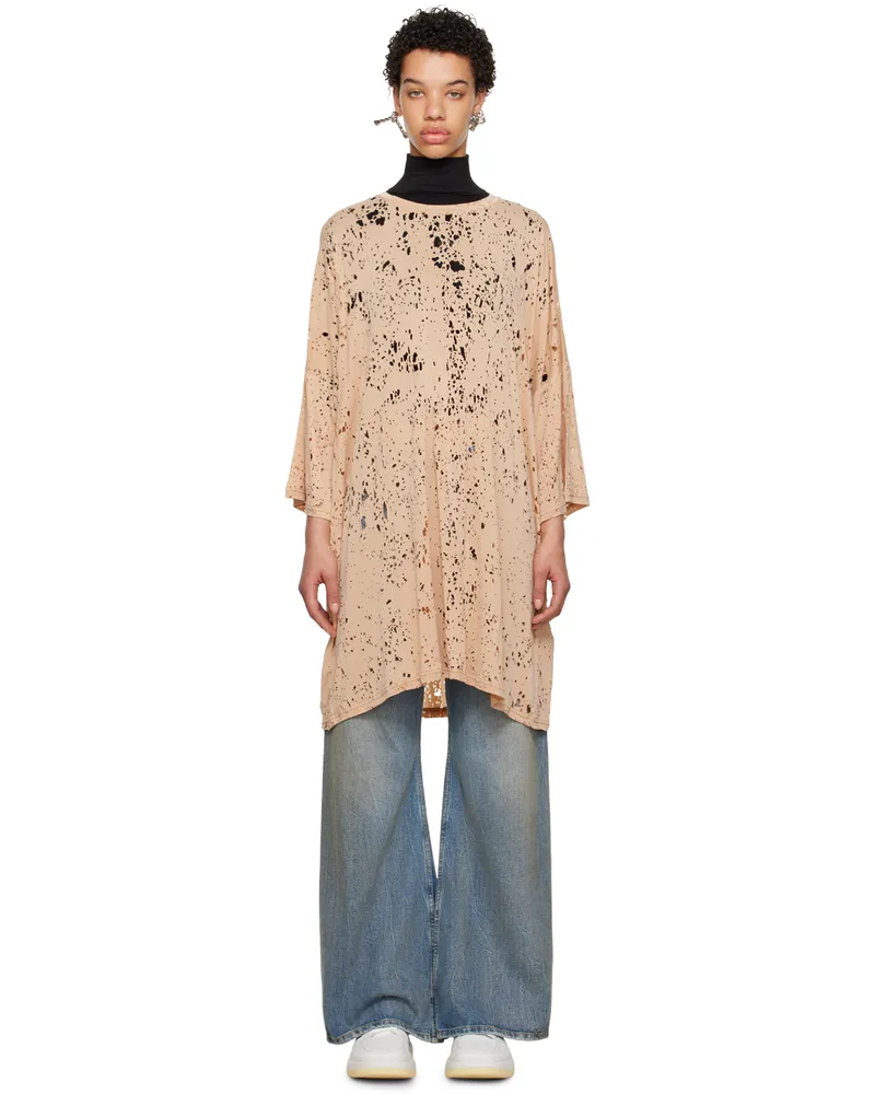 Maison Margiela Orange Destroyed Midi Dress 120