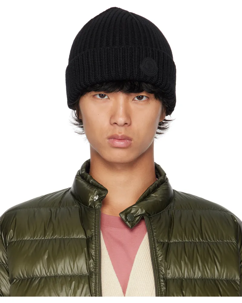 Moncler Black Wool Beanie 999