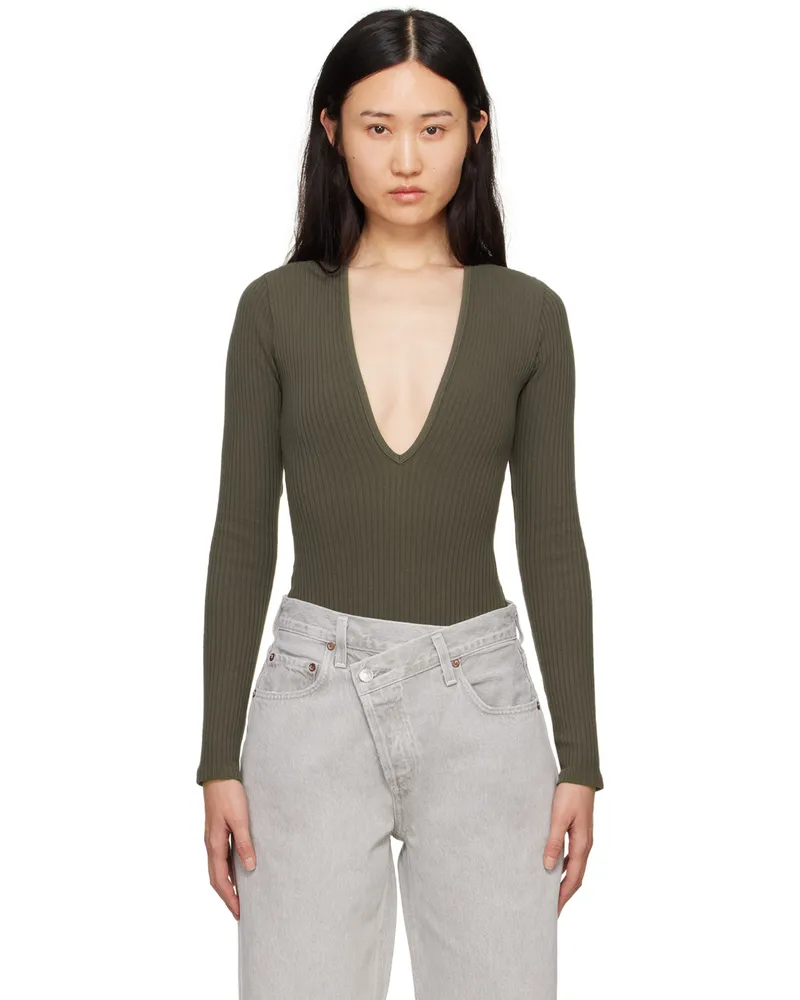 AGOLDE Khaki Zena Bodysuit Tyre