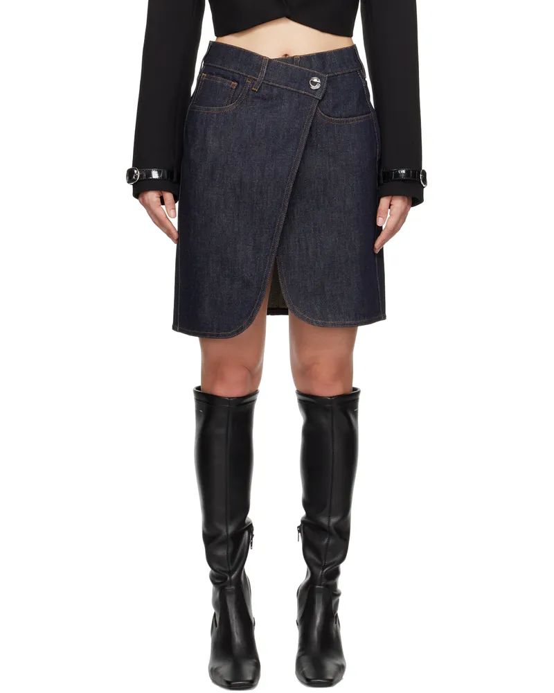 COPERNI Blue Wraparound Denim Miniskirt Blue