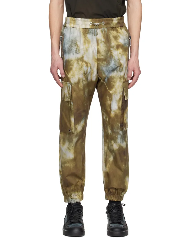 Balmain Khaki Desert Print Cargo Pants Udf