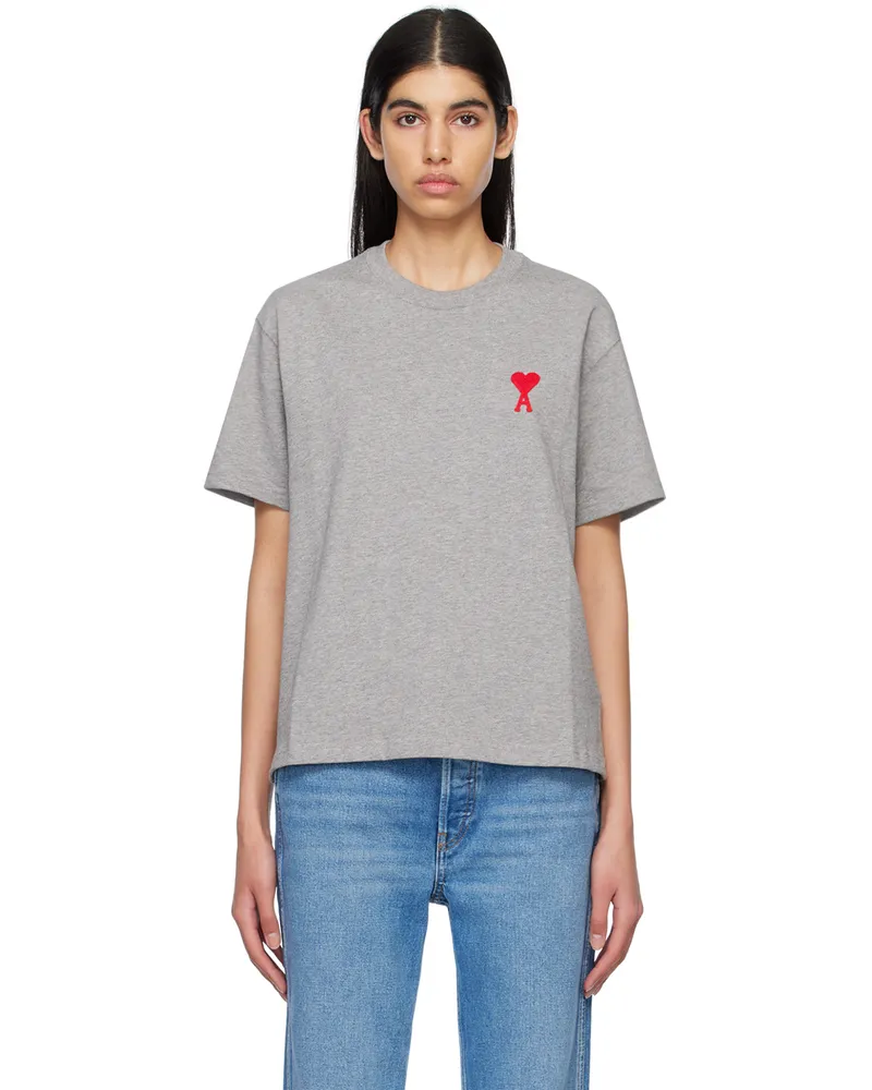 AMI Paris Gray Ami de Cœur T-Shirt 0501