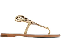 Gold Talulah Flat Sandals