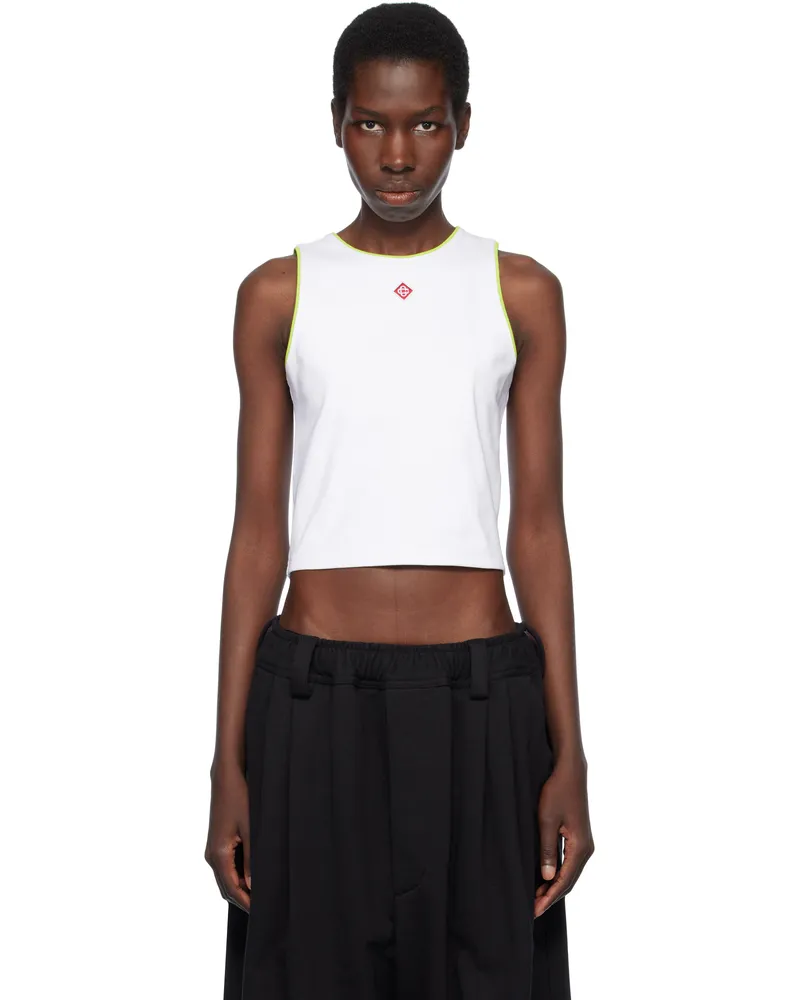 Casablanca Paris White Diamond Logo Tank Top Diamond