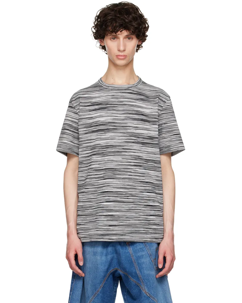Missoni Black Slub T-Shirt Space-dyed