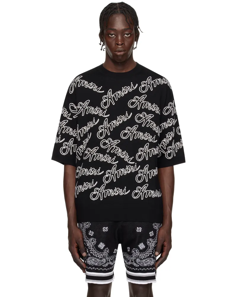 Amiri Black 'Amiri' Script Sweater Black