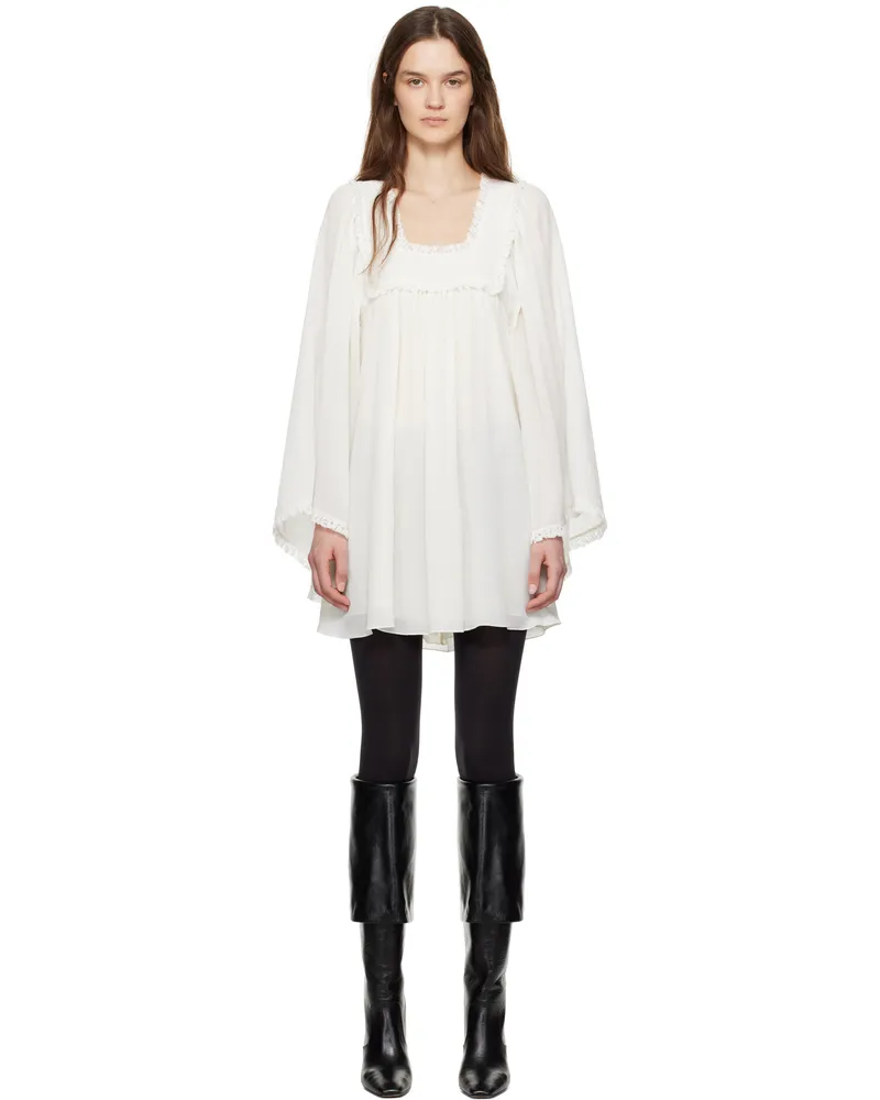 Chloé White Fluid Minidress 107