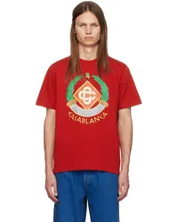 Casablanca Paris Red Casa Crest T-Shirt Casa