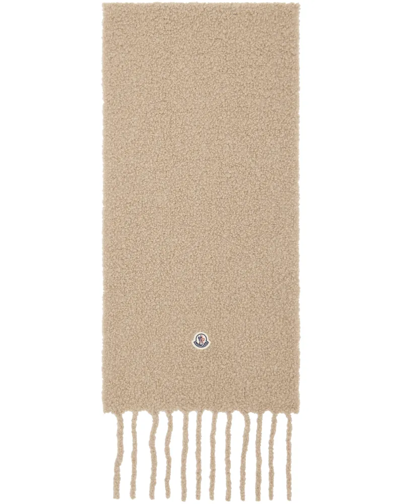 Moncler Beige Fringed Scarf 239