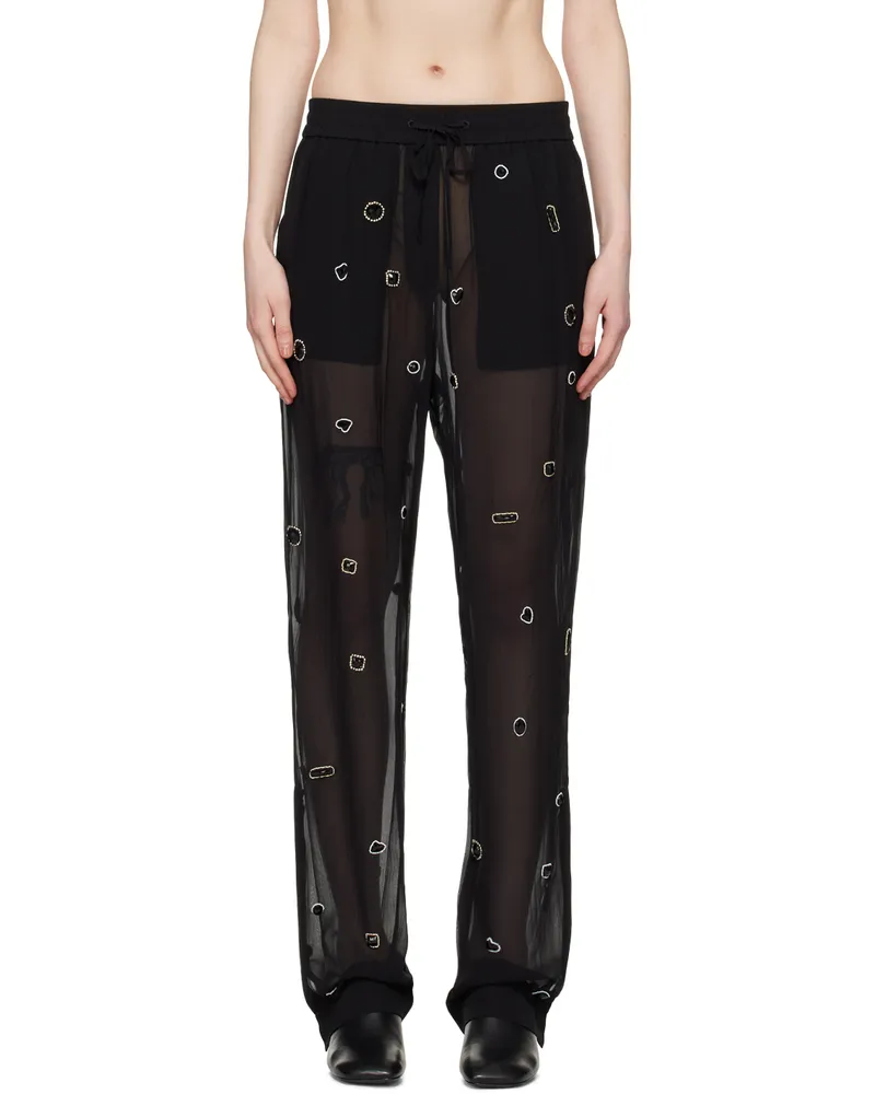 3.1 phillip lim Black Halo Embroidered Trousers Ba001