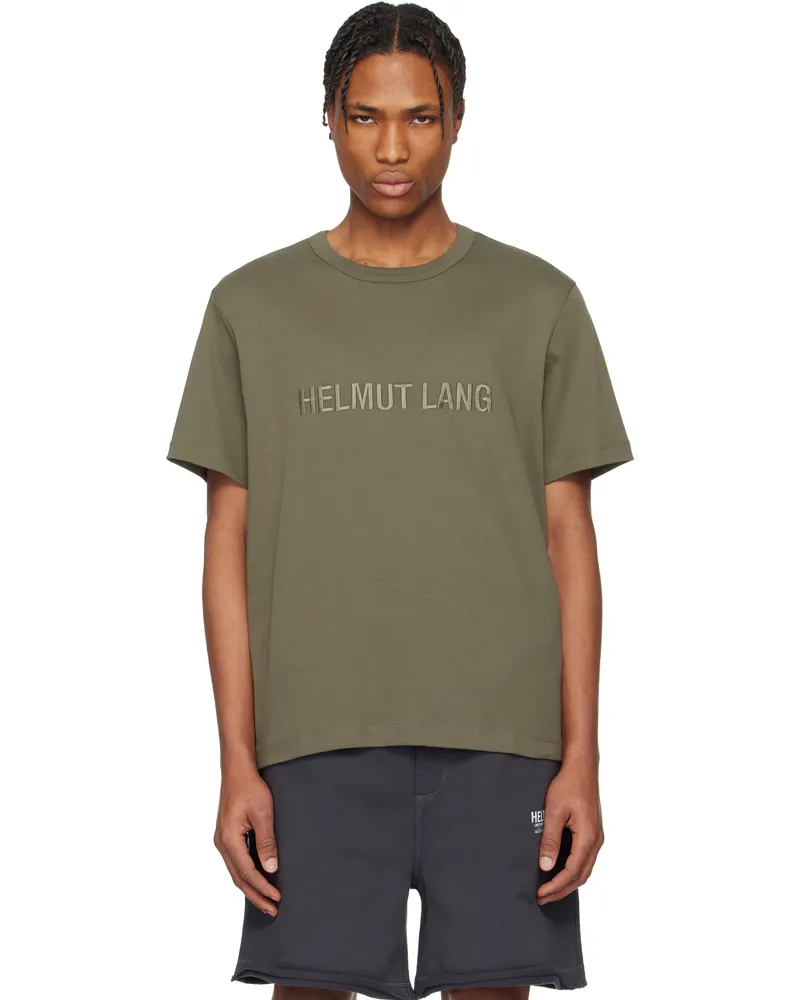 Helmut Lang Khaki Logo T-shirt Olive