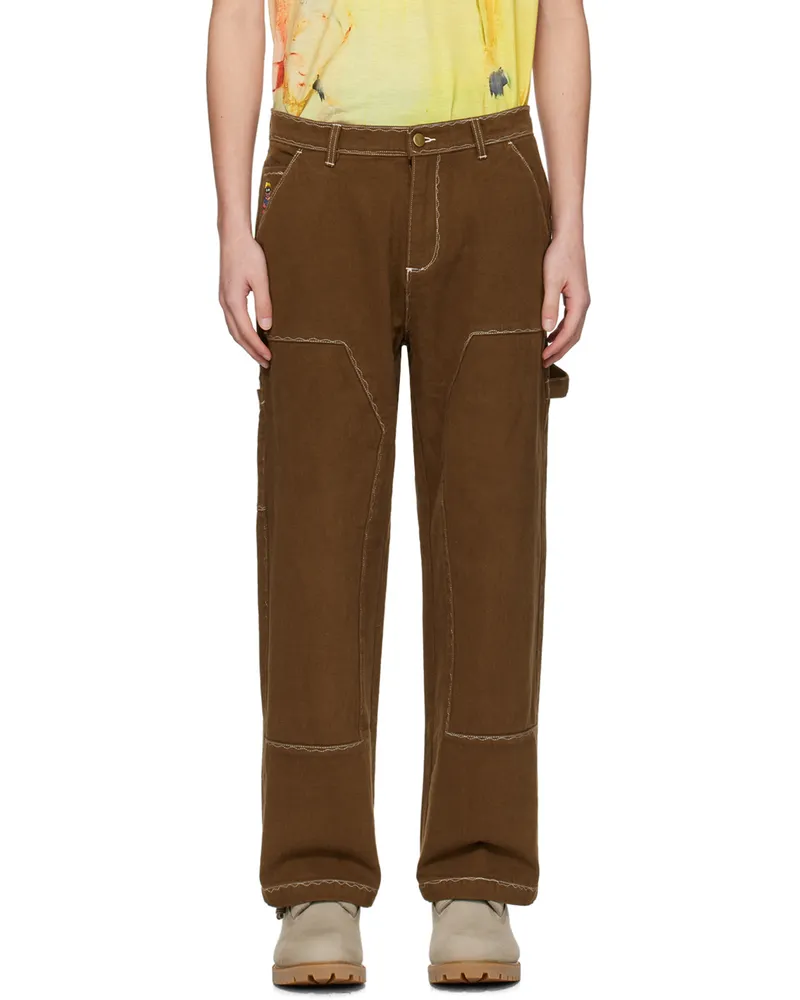 KidSuper Brown Stitch Trousers Brown