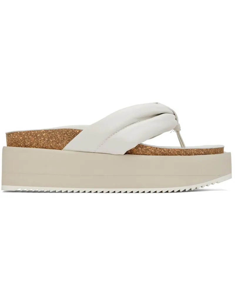 Palm Angels Off-White Padded Flip Flops White