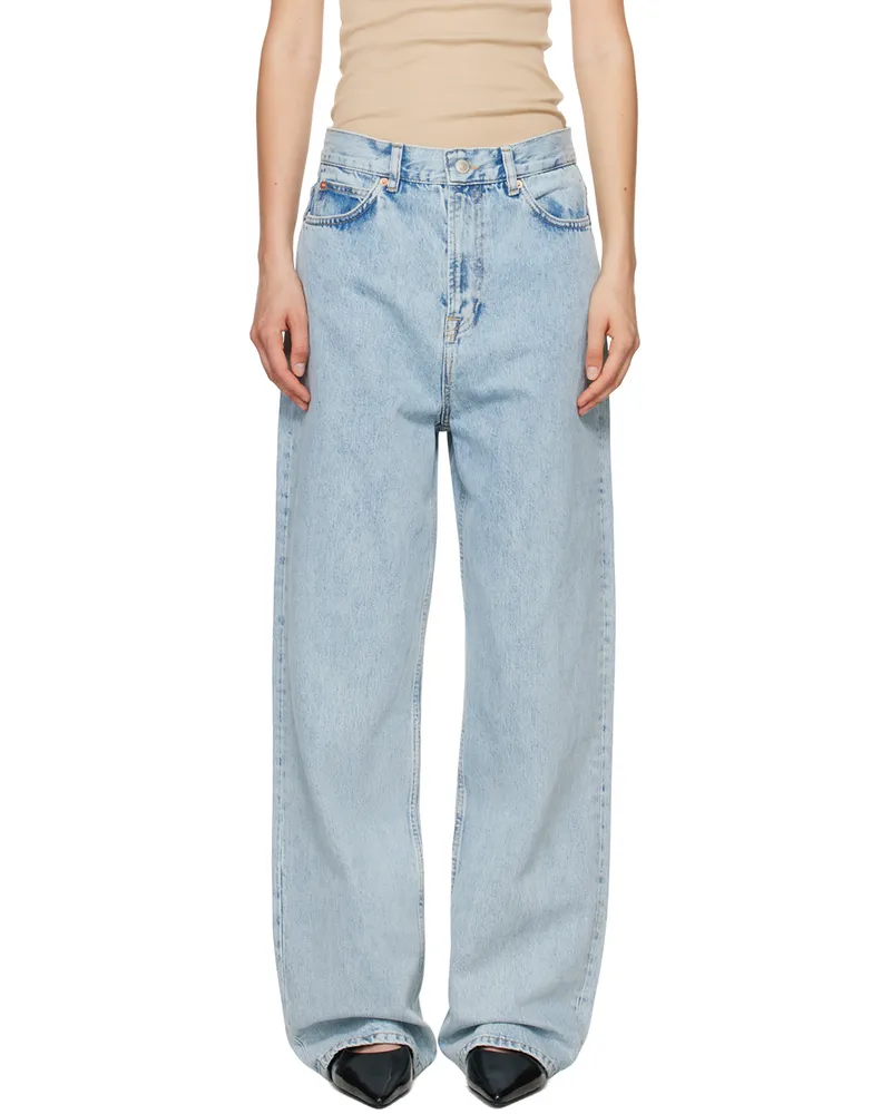 WARDROBE.NYC Blue Low Rise Jeans Blue