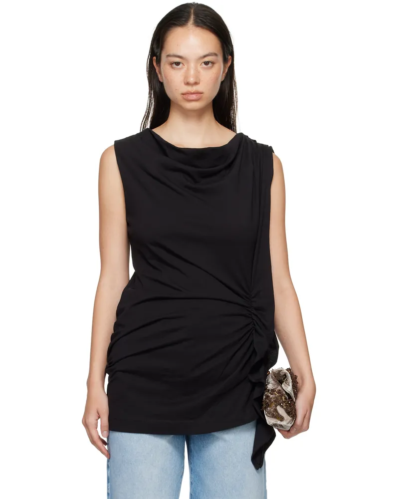 Dries van Noten Black Ruffled Jersey Top 900