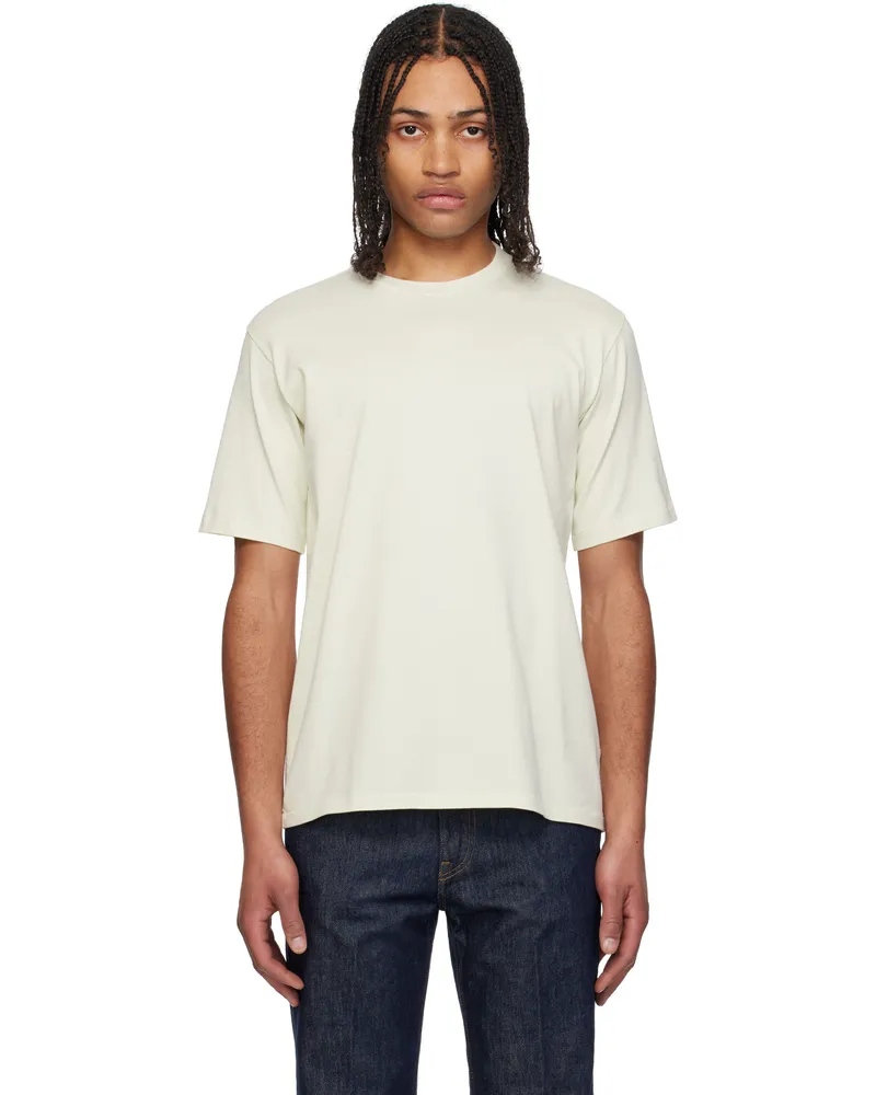 AURALEE Off-White Luster Plaiting T-shirt Ivory