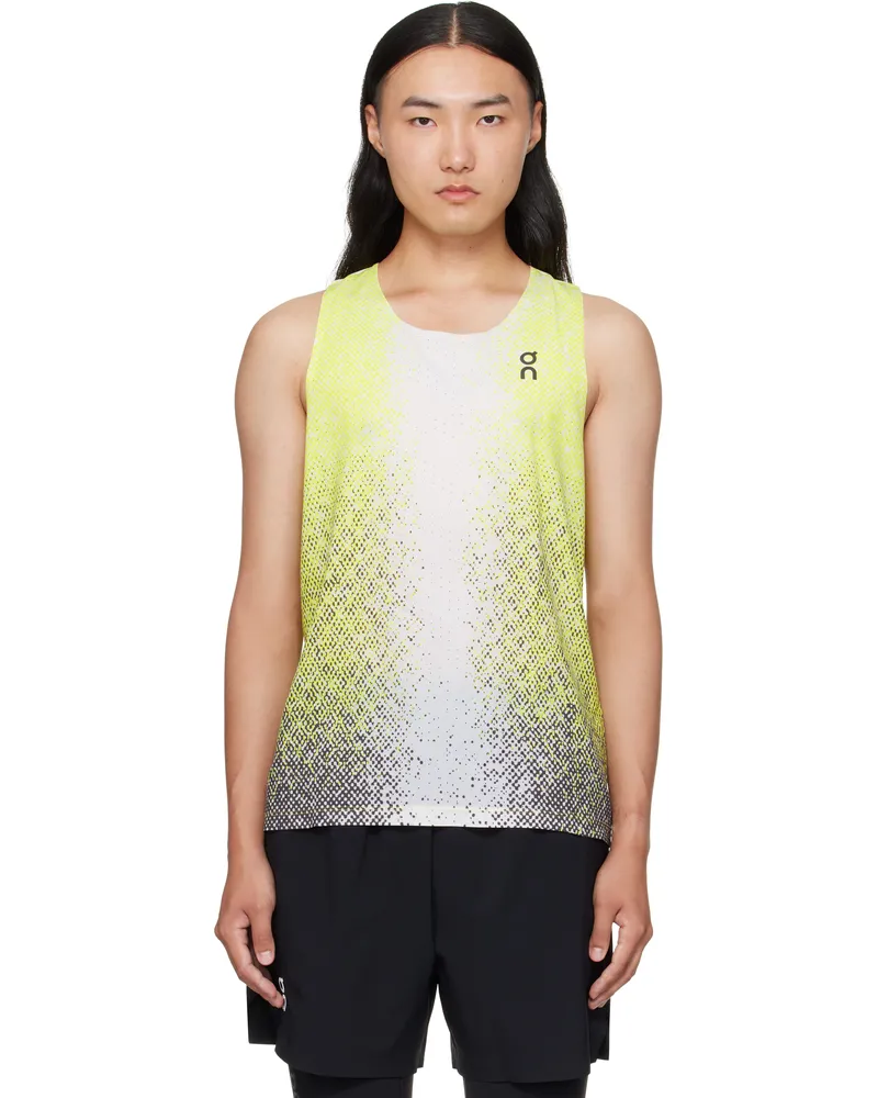 ON Yellow Singlet Race Tank Top Lime