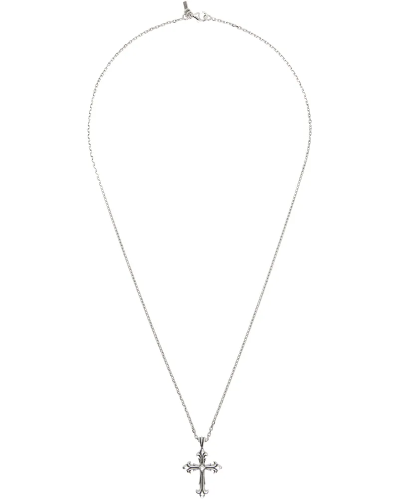 Emanuele Bicocchi Silver Medium Fleury Cross Necklace Silver