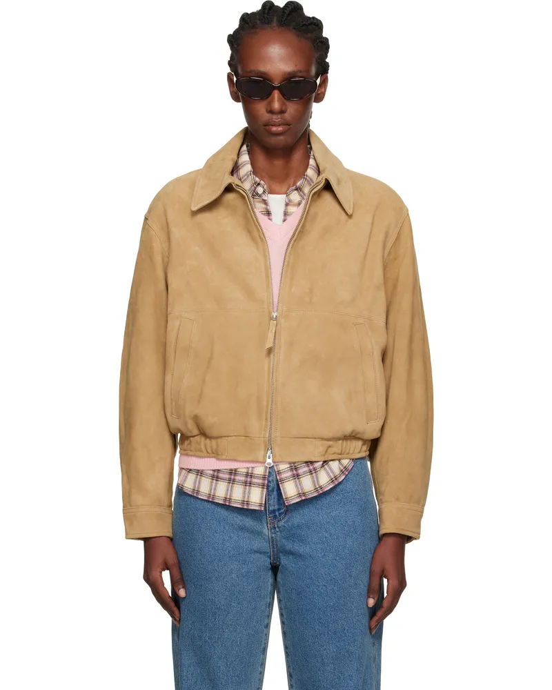Dunst Beige Drizzler Suede Jacket Soft
