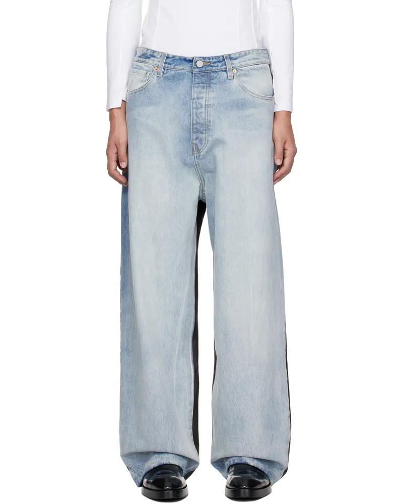 VETEMENTS Blue & Black Runway Denim Jeans Light
