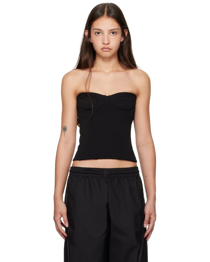 WARDROBE.NYC Black Semi Matte Bustier Tank Top Black