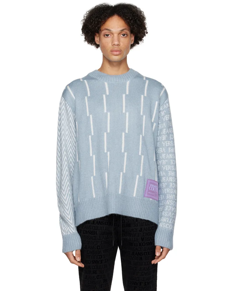 Versace Jeans Blue Piece Number Sweater Epe5