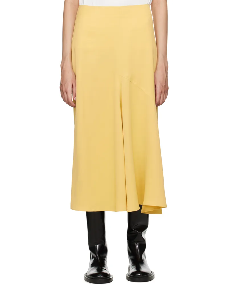 Studio Nicholson Yellow Naye Midi Skirt Butter