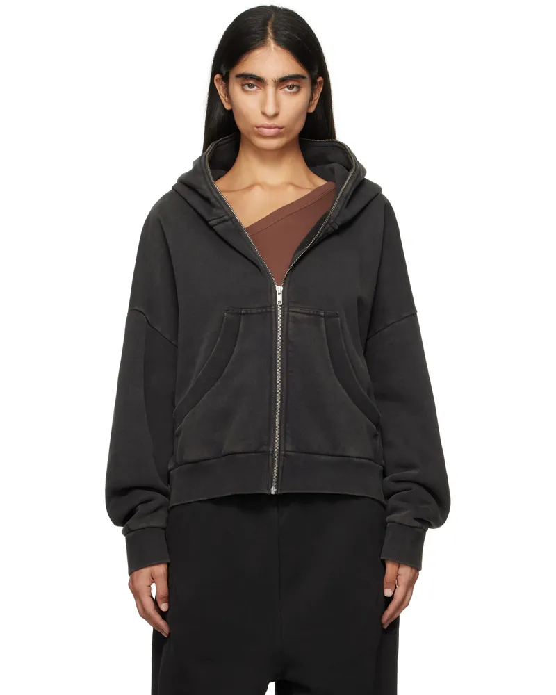 Entire Studios Black Eternal Zip Hoodie Washed