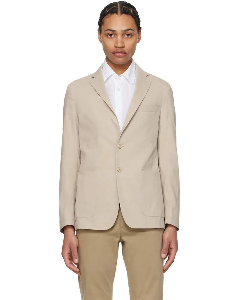 HUGO BOSS Beige Slim-Fit Blazer 255-dark