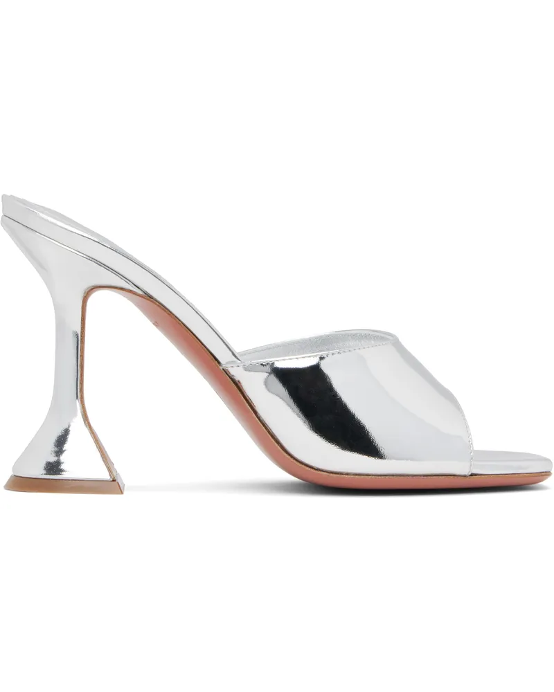 Amina Muaddi SSENSE Exclusive Silver Lupita Slipper 95 Heeled Sandals Silver