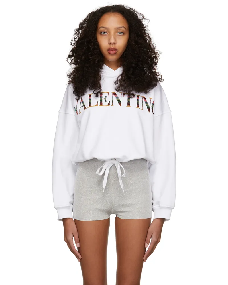 Valentino Garavani White Embroidered Logo Sweatshirt 0bo
