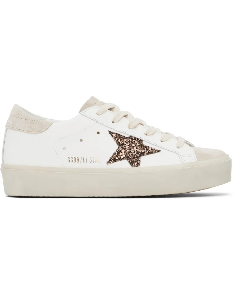 Golden Goose White & Beige Hi Star Sneakers 10318