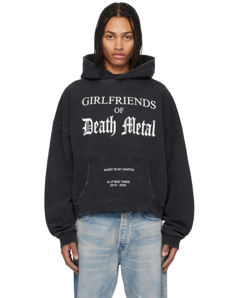 Stolen Girlfriends Club Black 'Girlfriends of Death Metal' Hoodie Washed