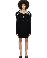 Y/PROJECT Black Ruffle Necklace Minidress Evergreen