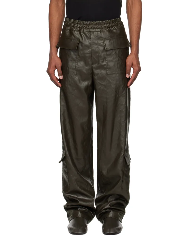Dries van Noten Brown Crêpe Cargo Pants 606