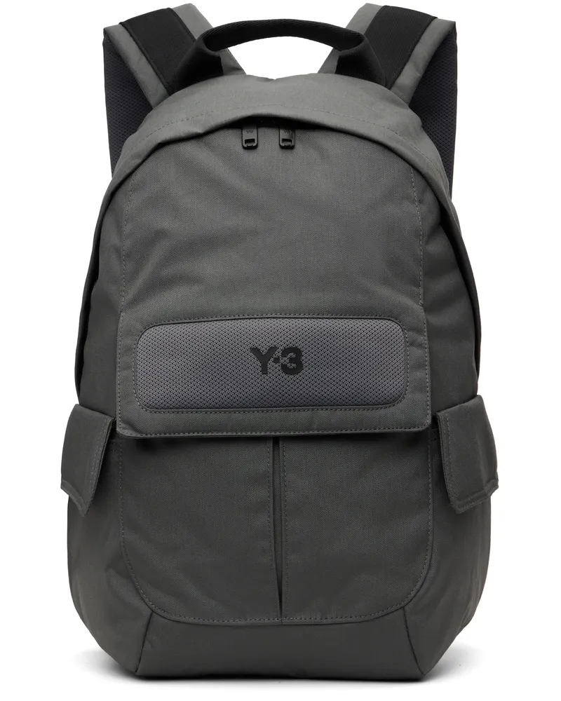 Y-3 Gray Small Backpack Granit
