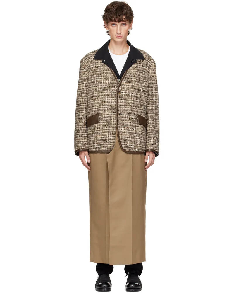 Junya Watanabe Brown Tweed Jacket Bk