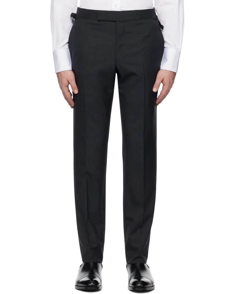 Tom Ford Gray Super Plain Weave O'Connor Trousers Dark
