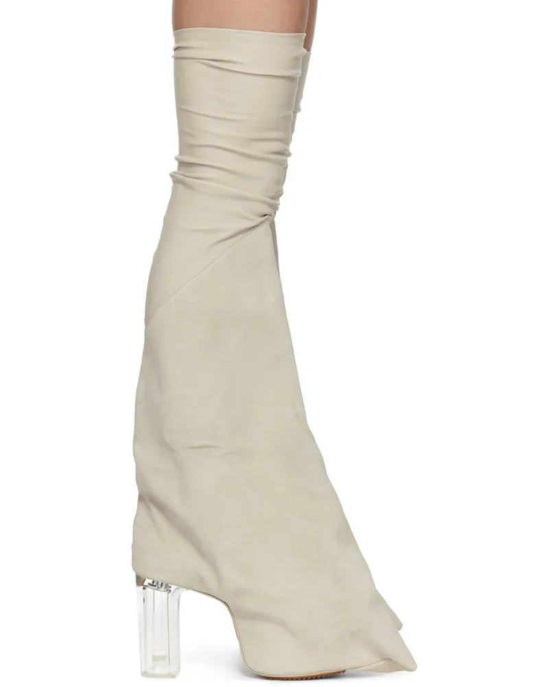 Rick Owens Off-White Hollywood Taco Kiss Tall Boots 410