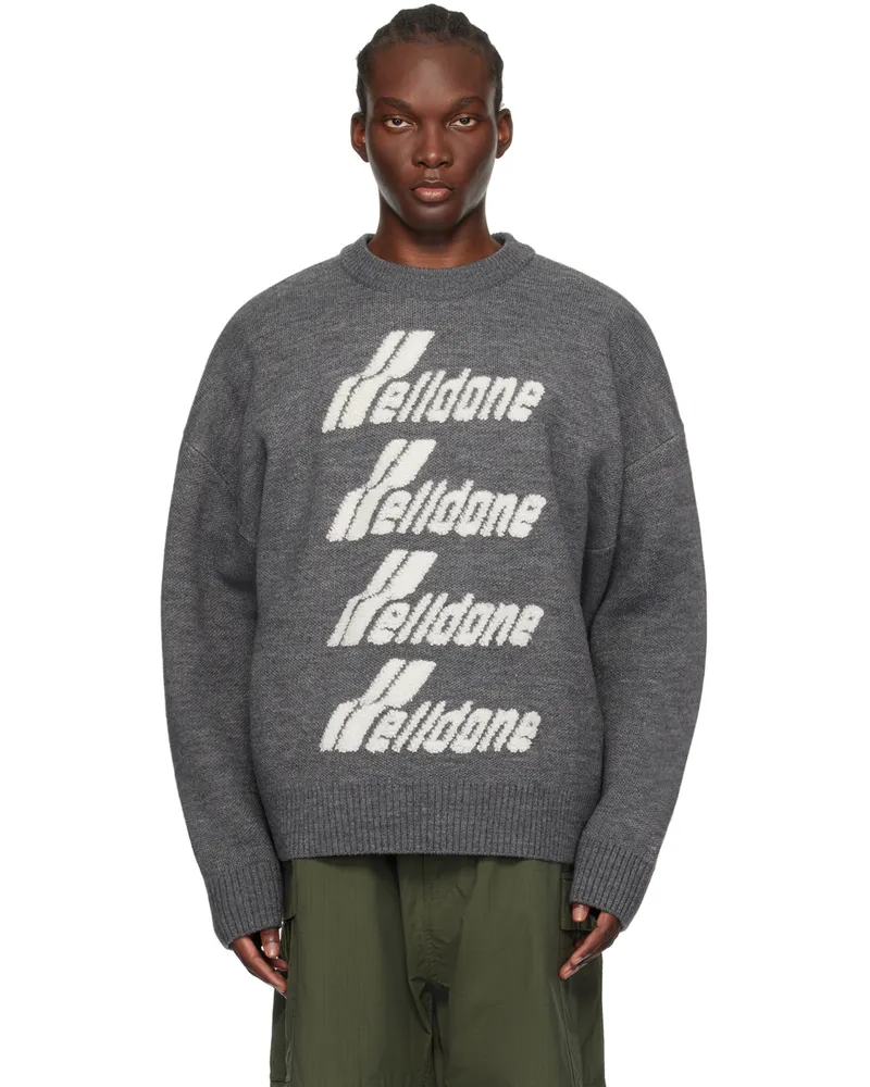 WE 11 DONE Gray Jacquard Sweater Grey