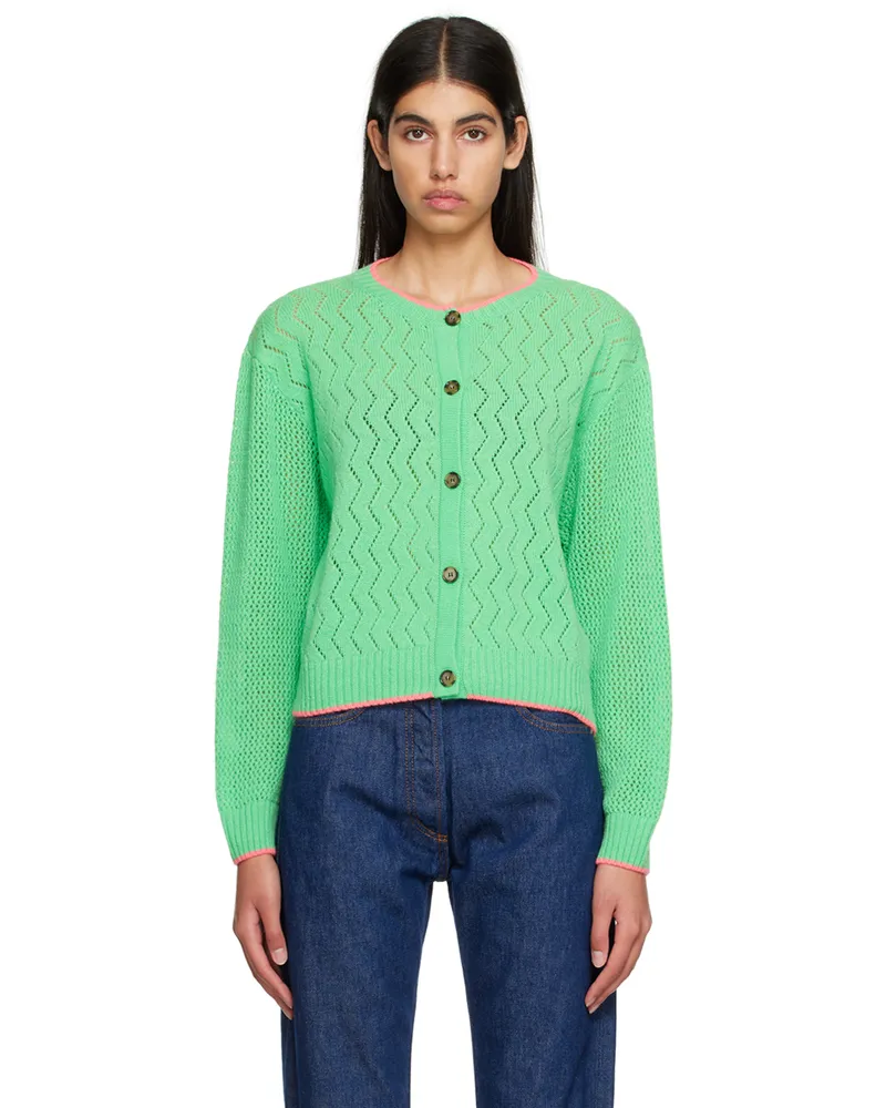 MSGM Green Button Cardigan 34