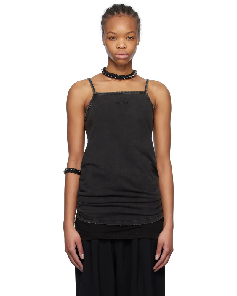 WE 11 DONE Black Layered Sleeveless Tank Top Black