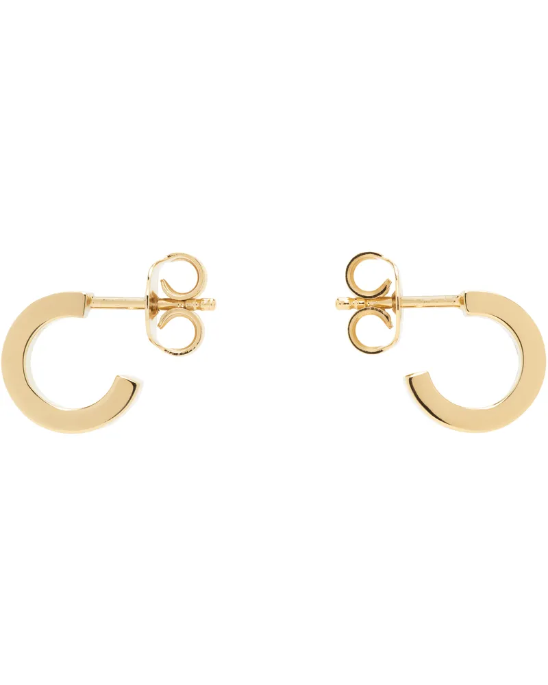Maison Margiela Gold Numeric Minimal Signature Hoop Earrings 950