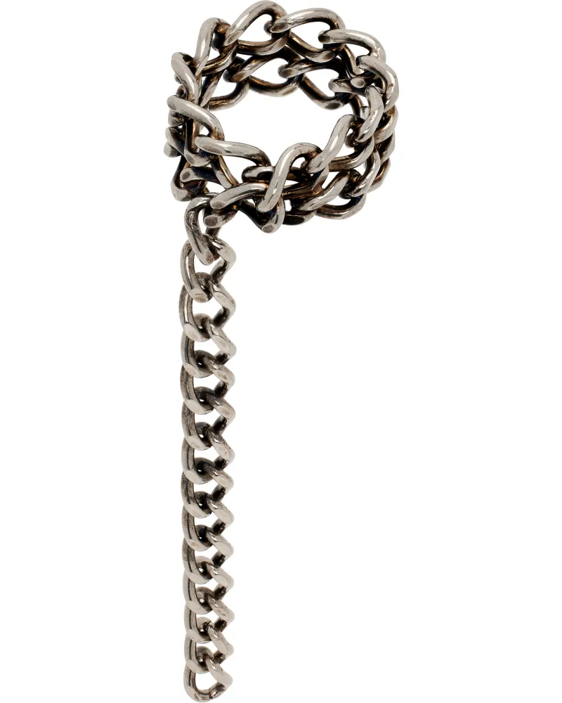Dries van Noten Silver Curb Chain Ring 993