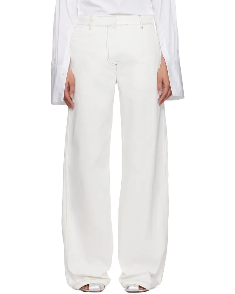 Dries van Noten White Slouchy Jeans 001