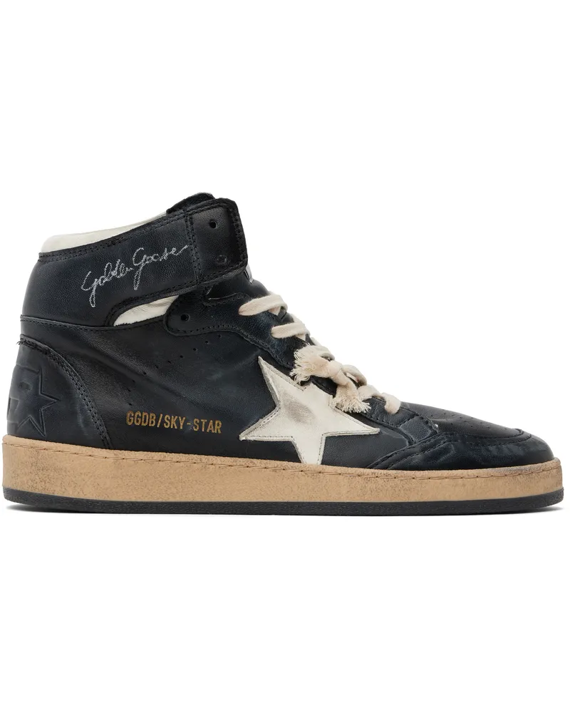 Golden Goose Black Sky-Star Sneakers Black