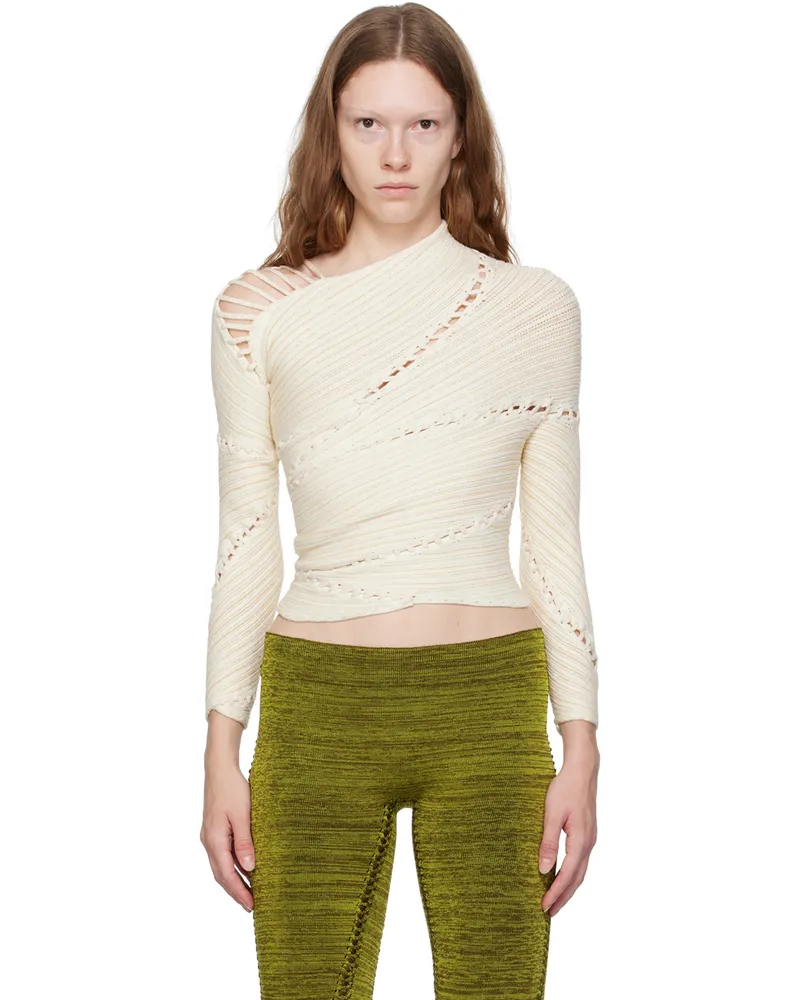 Isa Boulder SSENSE Exclusive White & Beige Sweater Calico