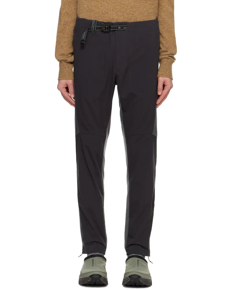 and wander Black & Gray Fleece Base Trousers Charcoal022