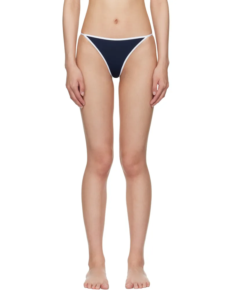 SPORTY & RICH Navy Kate Bikini Bottom 3902